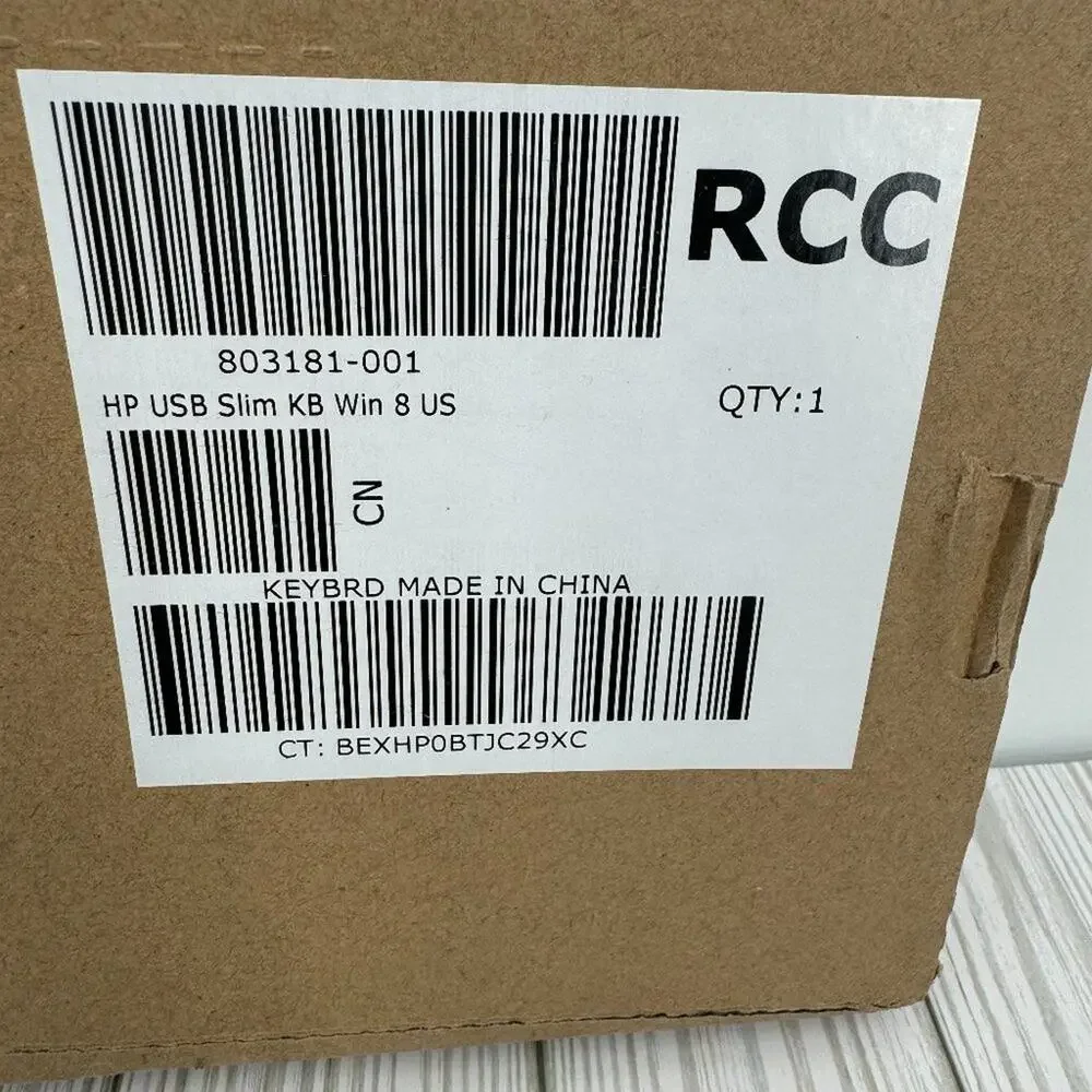 Hewlett Packard HP black USB wired QWERTY keyboard slim KBAR211 NEW